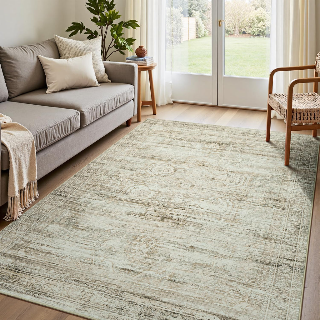 Vesper Collection · Beige Washable Area Rug