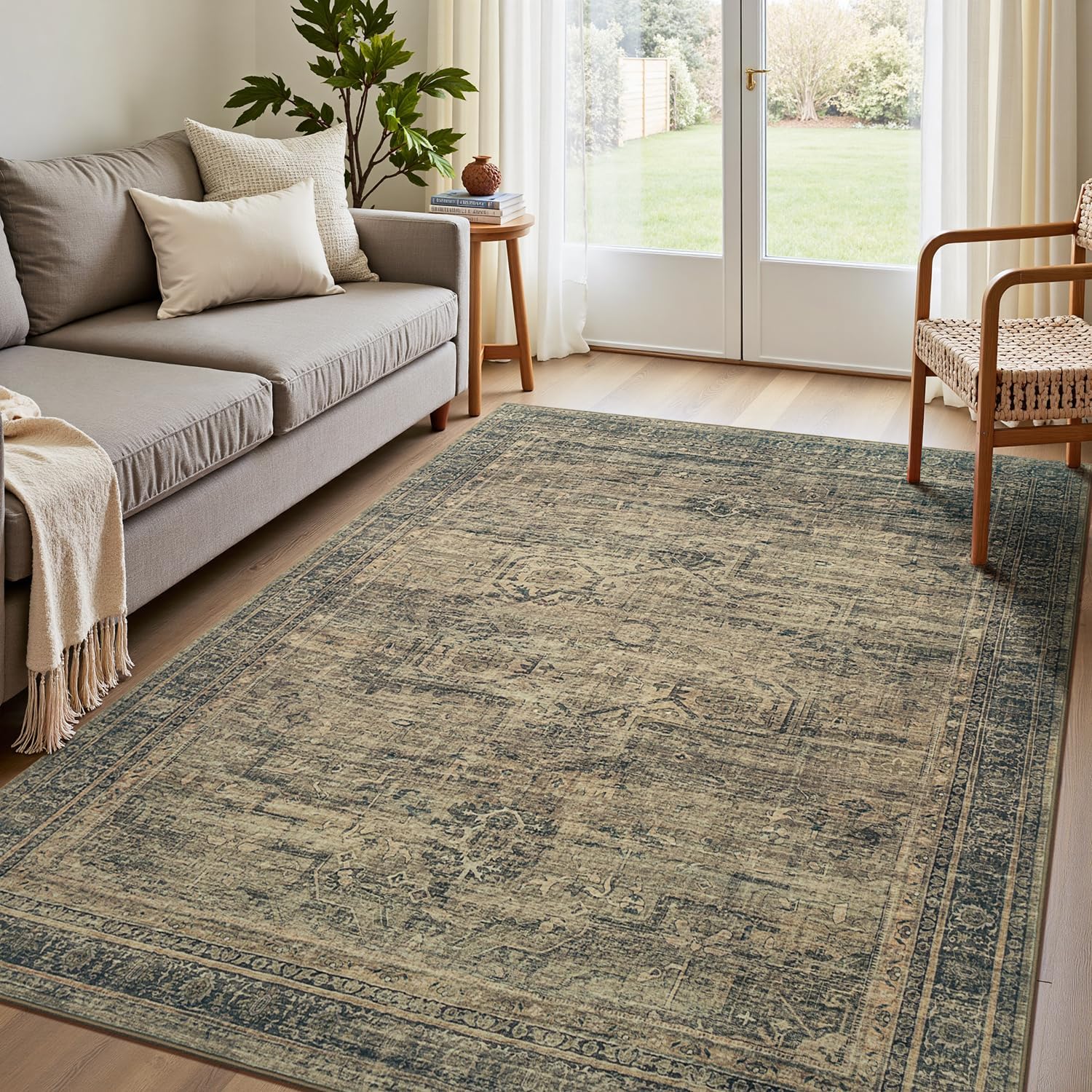 Vesper Collection · Brown Washable Area Rug