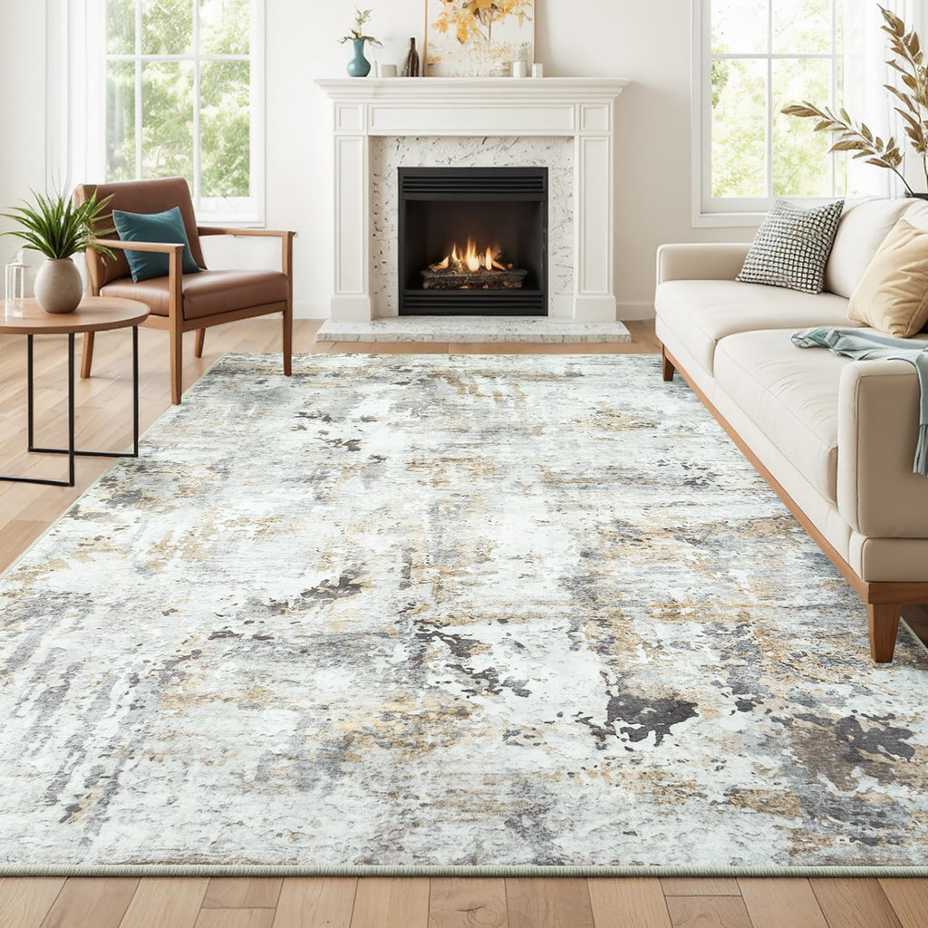 Speckle Collection · Brown Grey Washable Area Rug