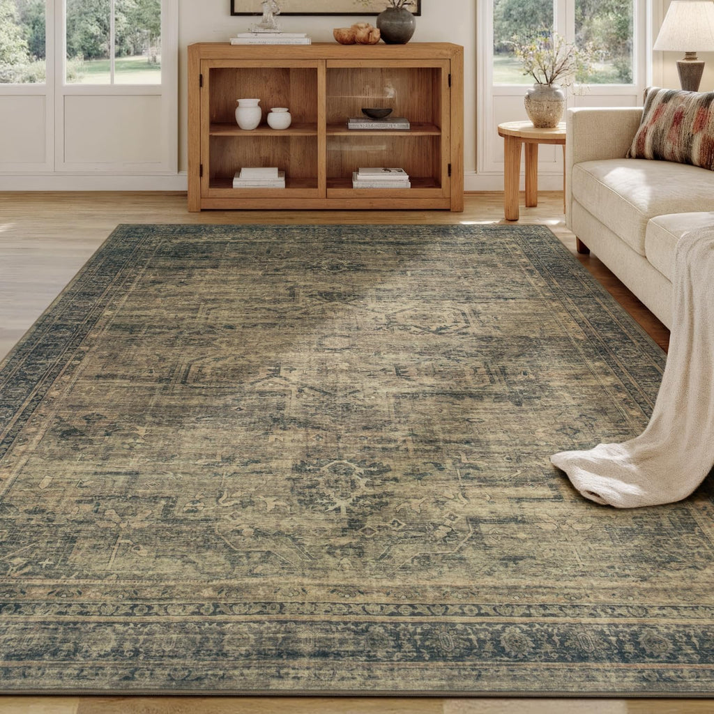 Vesper Collection · Brown Washable Area Rug