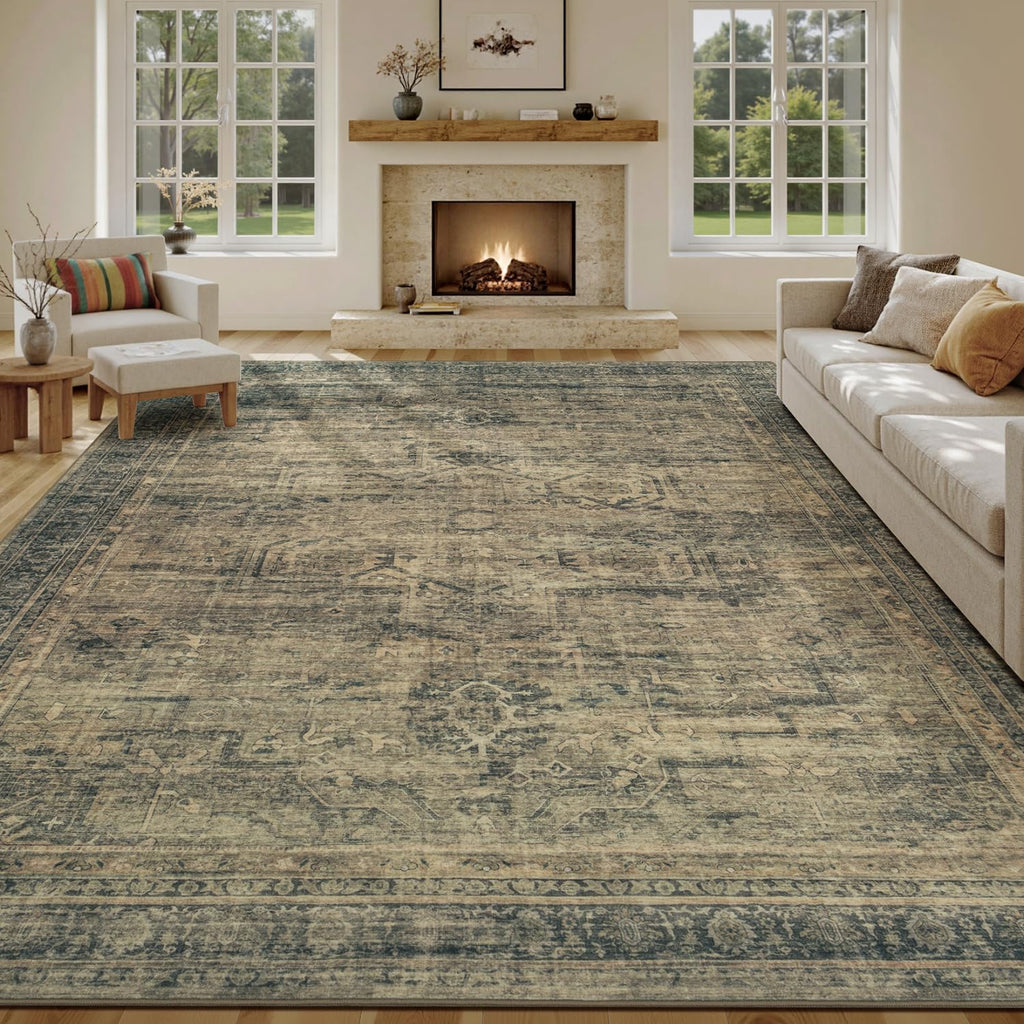 Vesper Collection · Brown Washable Area Rug
