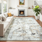 Speckle Collection · Brown Grey Washable Area Rug