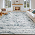 Vesper Collection · Grey Blue Washable Area Rug