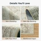 Vesper Collection · Beige Washable Area Rug