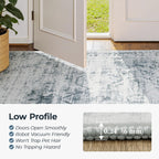 Vesper Collection · Grey Blue Washable Area Rug
