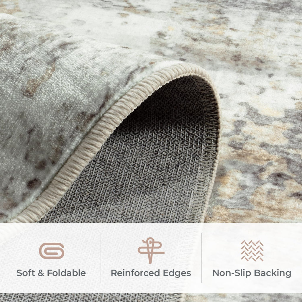 Speckle Collection · Brown Grey Washable Area Rug