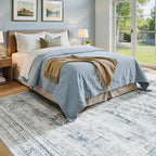 Vesper Collection · Grey Blue Washable Area Rug