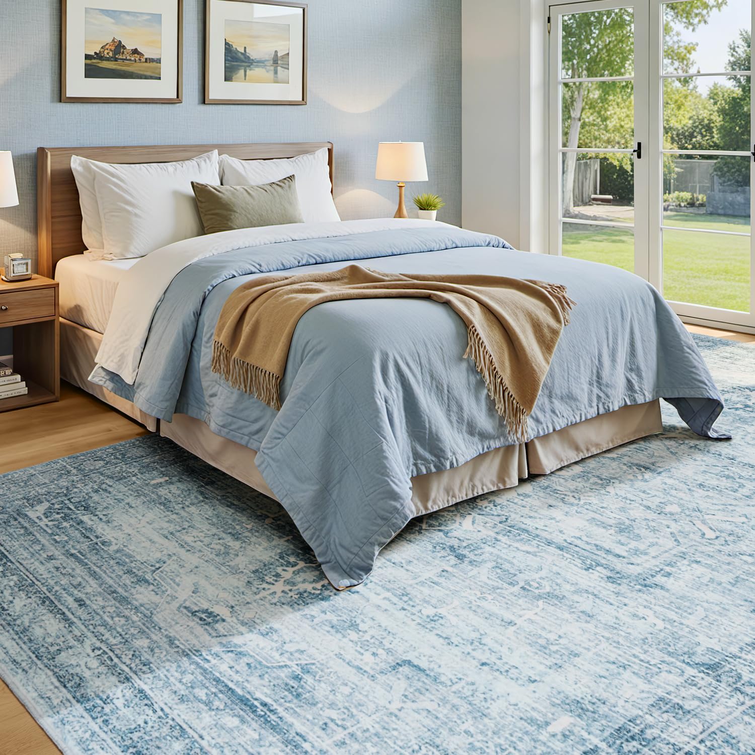 Vesper Collection · Blue Washable Area Rug