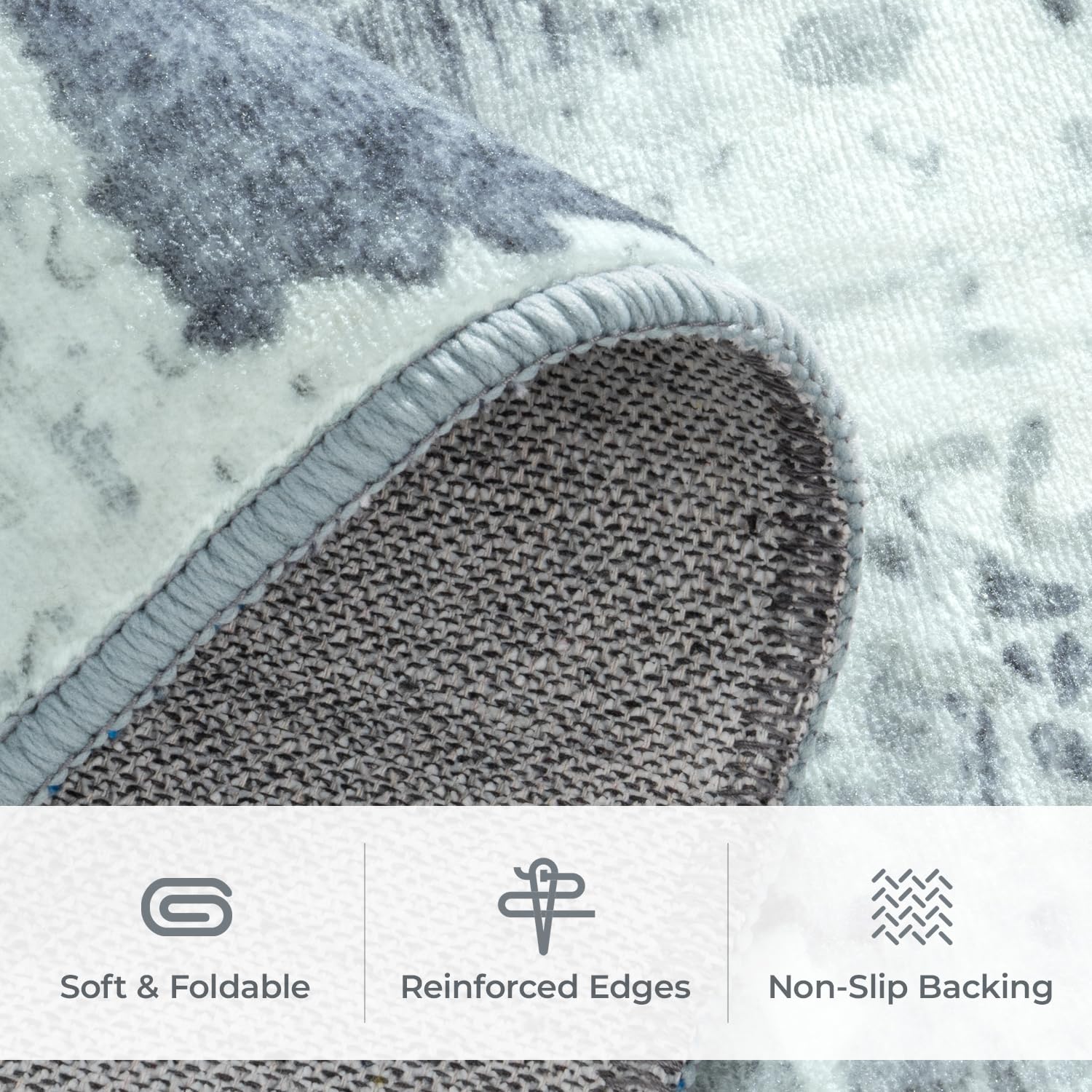 Speckle Collection · Blue Grey Washable Area Rug