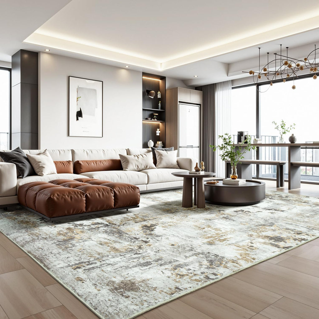 Speckle Collection · Brown Grey Washable Area Rug