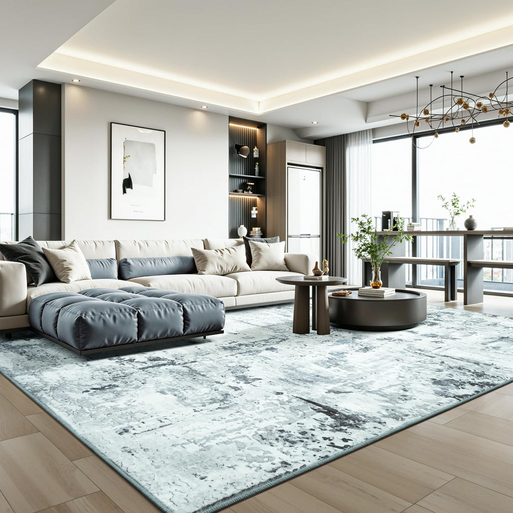 Speckle Collection · Blue Grey Washable Area Rug