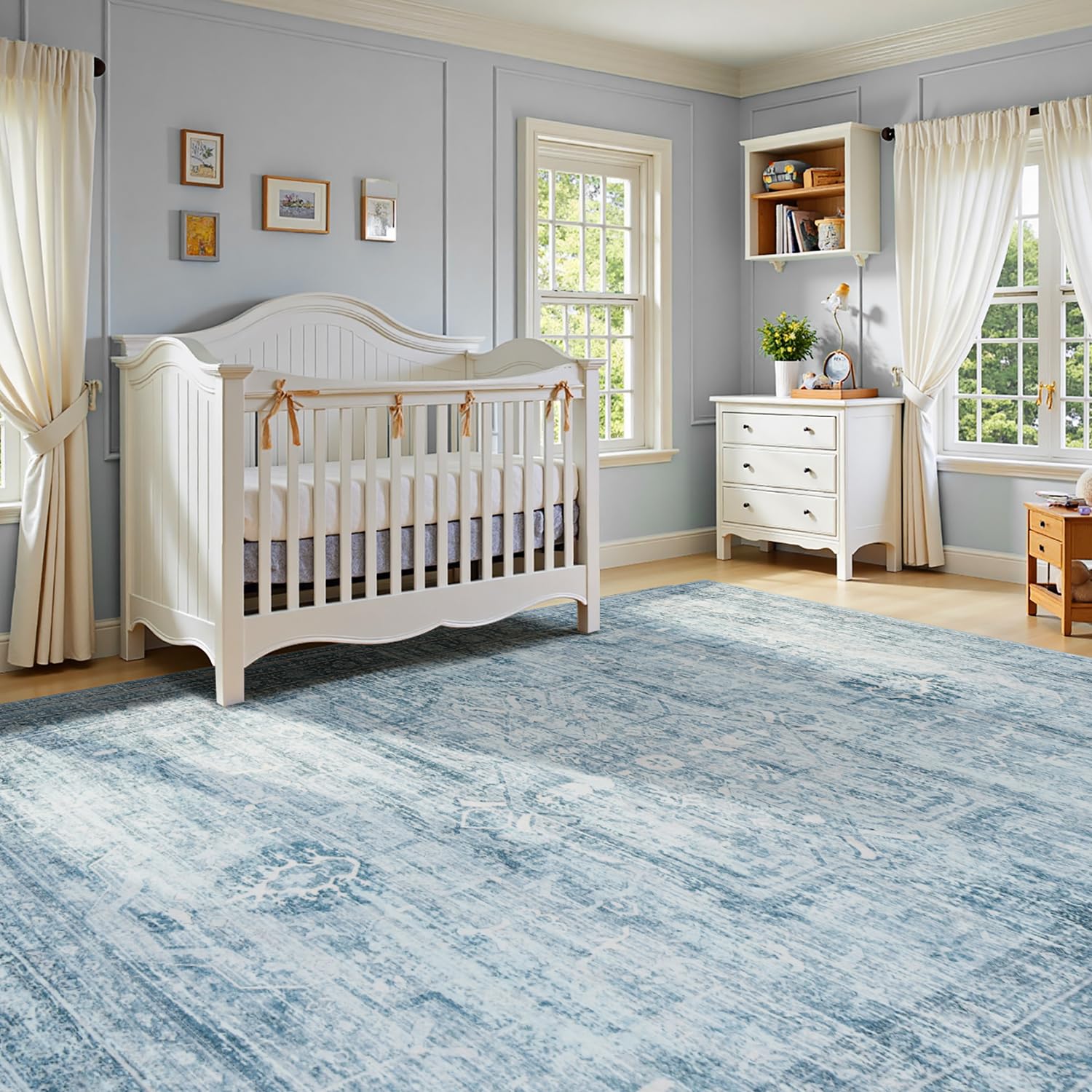 Vesper Collection · Blue Washable Area Rug