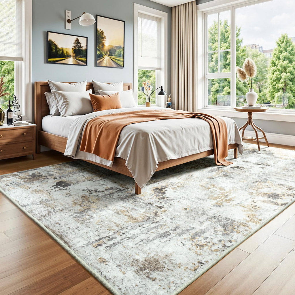 Speckle Collection · Brown Grey Washable Area Rug