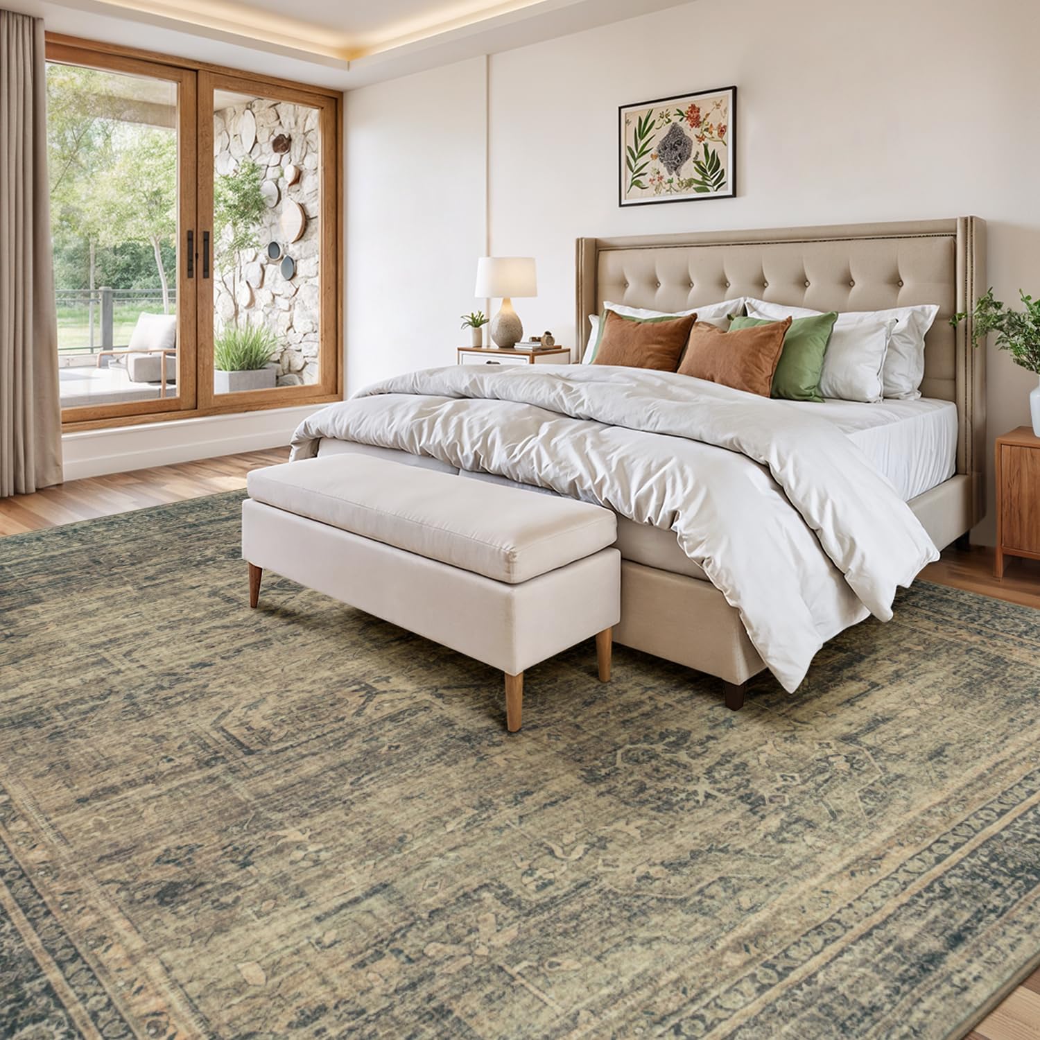 Vesper Collection · Brown Washable Area Rug