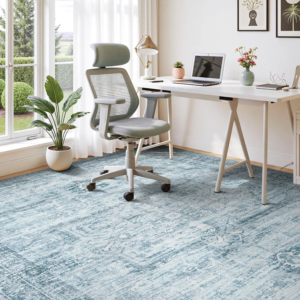 Vesper Collection · Blue Washable Area Rug