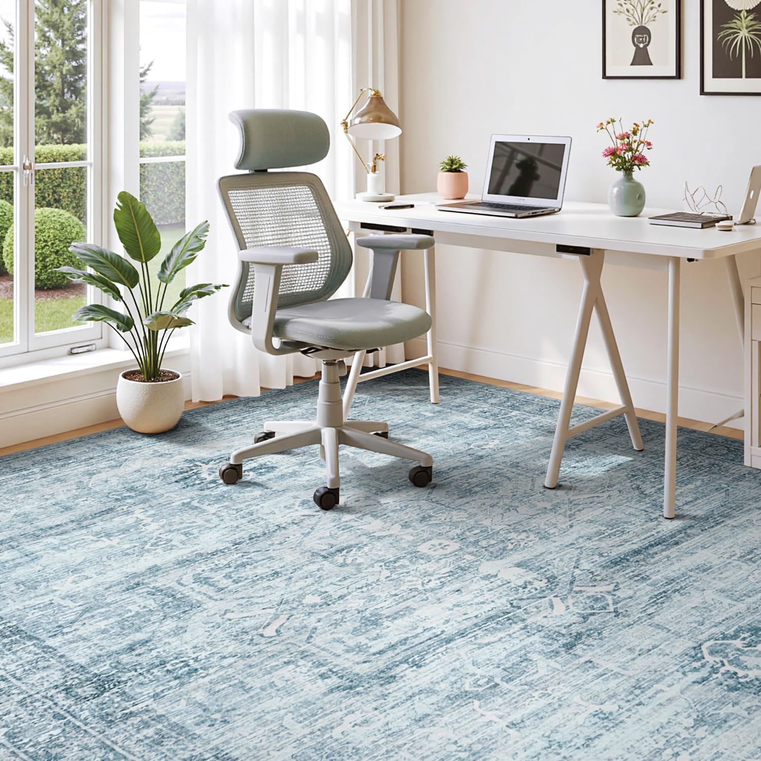 Vesper Collection · Blue Washable Area Rug